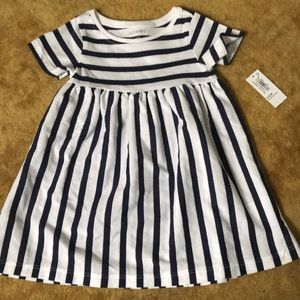 Old Navy baby dress, navy/white stripe